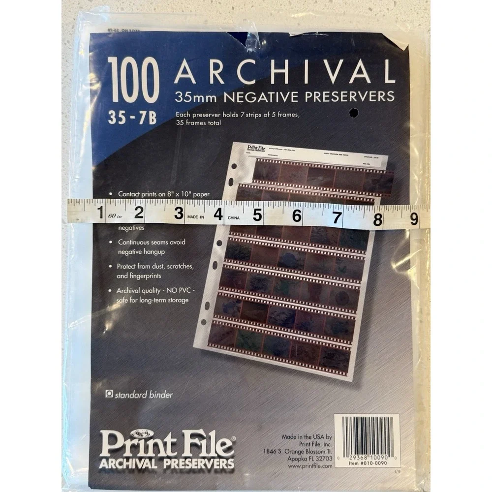 Print File 100 35-7B Archival 35mm Film‎ Negative Preservers Open Box 75 Left